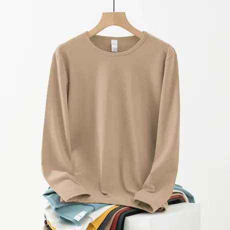 2023新款德绒长袖t恤男装潮流秋冬双面绒保暖内搭打底衫秋衣小衫商品大图