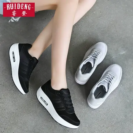 2023秋冬新款绸缎鞋面休闲运动女鞋厚底摇摇鞋旅游鞋子妈妈鞋商品大图