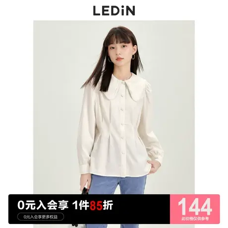 乐町翻领收腰衬衫休闲秋冬新款甜美上衣女宽松设计感小众图片