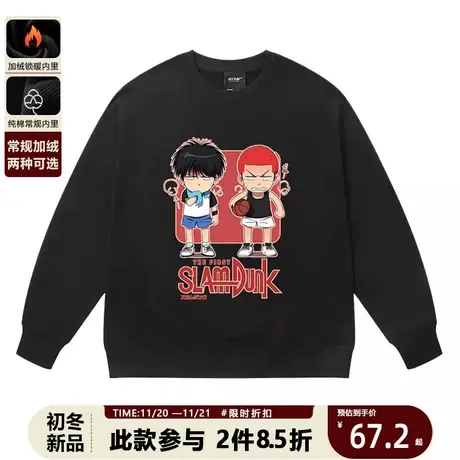 卡通灌篮高手樱木流川枫篮球卫衣圆领新款衣服套头男女上衣宽松图片