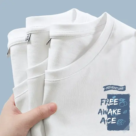 ZR真维斯夏季白色短袖t恤女新款独特好看宽松半袖t恤上衣女装纯棉商品大图