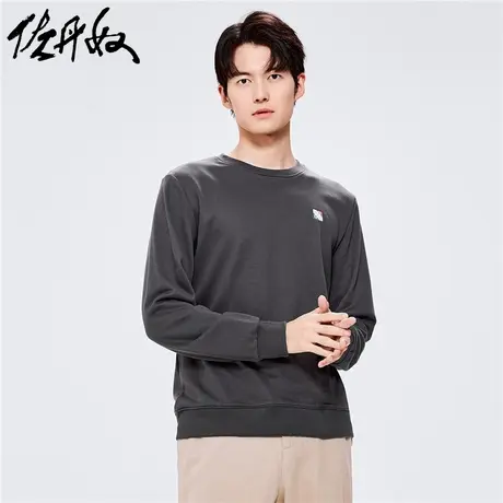 佐丹奴卫衣男秋冬新款字母刺绣简约休闲风圆领套头运动服13022753图片