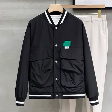 棒球服外套男秋冬季ins春装上衣修身飞行员夹克男士2023新款潮流图片