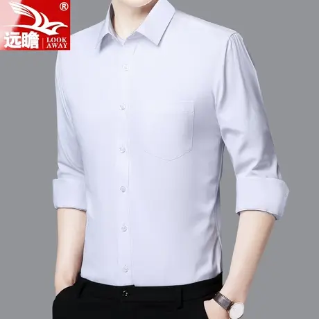 高级感白衬衫男长袖免烫商务正装职业工作服春秋男士宽松休闲衬衣图片