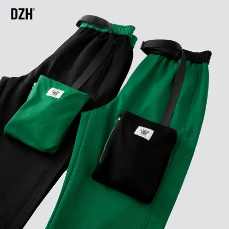 男士拼接撞色裤子设计感高级宽松直筒裤男休闲长裤潮牌男裤高街裤商品大图