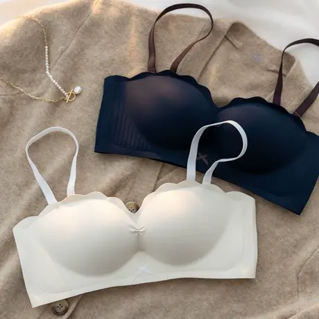 小胸聚拢内衣女春夏无痕舒适胸罩无钢圈上托防下垂收副乳文胸套装商品大图