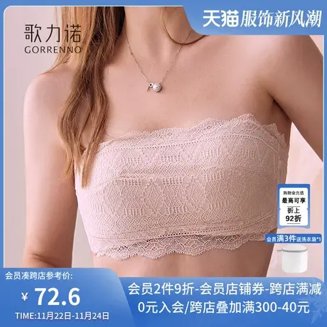 可拆卸抹胸文胸无肩带聚拢美背小胸薄款裹胸蕾丝防走光内衣女夏季商品大图