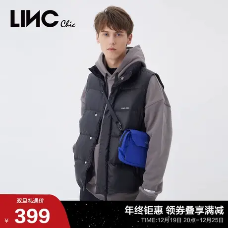 LINCCHIC金羽杰羽绒服男女同款短款羽绒服马甲女款外套N21805217商品大图