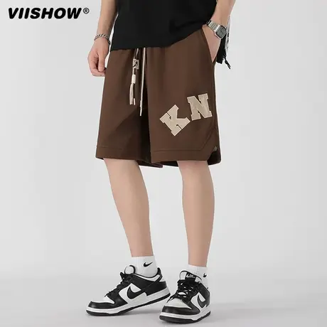 VIISHOW发泡短裤男款夏季潮牌ins设计感痞帅宽松运动休闲五分裤商品大图