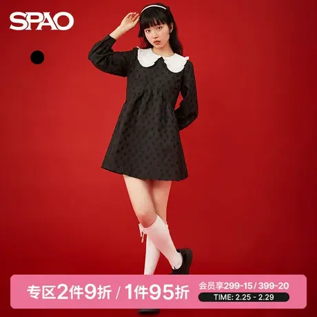 SPAO女士连衣裙春季新款时尚复古爱心印花甜美短裙SPOWC11S21图片