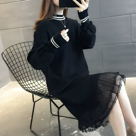 毛衣女装2023年新款春秋冬春款春装女士高领毛衣裙外穿中长款秋冬图片