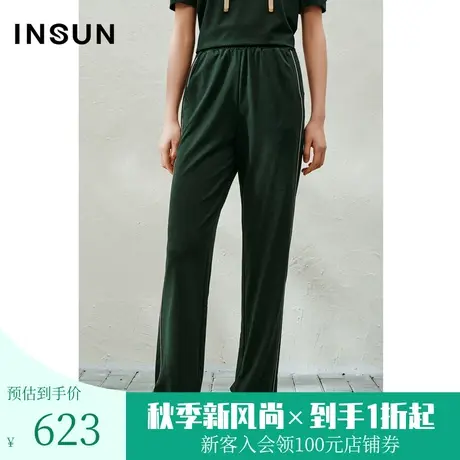 恩裳2023年夏款新款舒适亲肤闪纱休闲裤耐磨不易皱阔腿裤商品大图