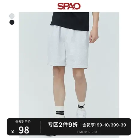 SPAO男士短裤2023年夏季新款松紧腰休闲运动宽松裤SPMTD23H02商品大图