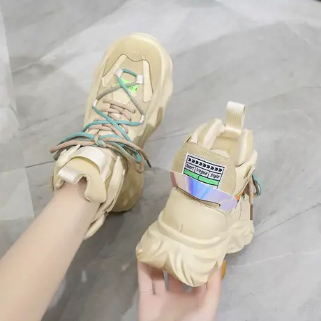 爆款老爹鞋女2023爆款夏秋百搭增高运动鞋子女ins潮厚底休闲鞋女商品大图