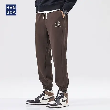 清仓特卖hansca束脚休闲裤男士秋冬款潮牌宽松大码直筒运动卫裤子图片