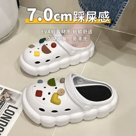 厚底洞洞鞋女款外穿可爱卡通防滑2024新款ins风爆款踩屎感凉拖鞋图片