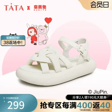 Tata他她奈美兔联名膨然心动沙滩凉鞋女厚底2023夏季新款GDD01BL3图片