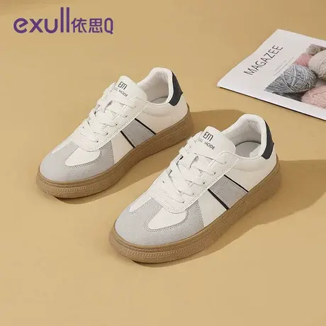 exull/依思Q2024年秋春季新款潮流女鞋英伦风圆头厚底女士板鞋子商品大图
