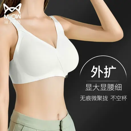 猫人外扩型胸内衣女小胸聚拢显胸大无痕无钢圈美背文胸罩内裤套装图片