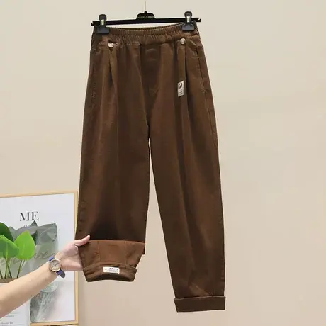 哈伦裤子女春秋2023新款高腰宽松黑色休闲老爹裤九分阔腿萝卜裤商品大图