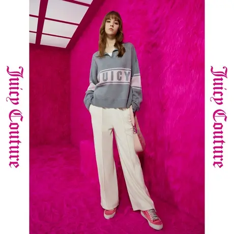 Juicy Couture橘滋春夏新款上衣针织毛衫POLO翻领时尚毛衣女图片