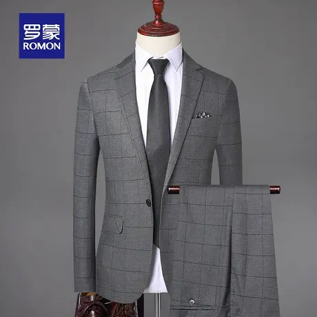 罗蒙西装男青年商务工装时尚休闲西服三件套韩版潮流修身男士套装图片