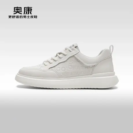 【门店发货】Aokang奥康秋季新款时尚休闲男鞋真皮印花潮鞋图片