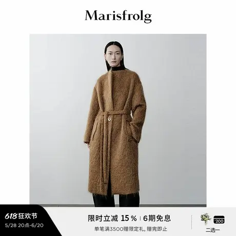 【艺术时装大衣】Marisfrolg玛丝菲尔冬马海毛混纺大衣图片