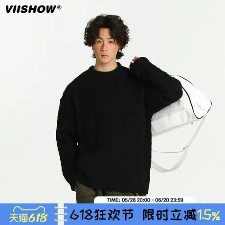VIISHOW高级宽松慵懒风毛衣男2024年秋冬打底针织衫内搭上衣外套图片