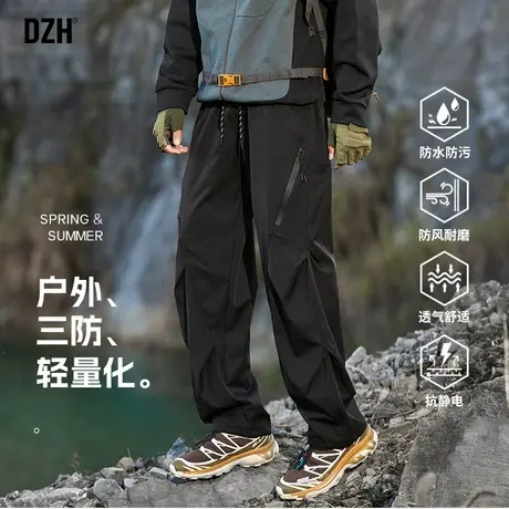户外伞兵裤三防软壳冲锋裤防风防水裤子男士2025新款工装裤登山裤商品大图