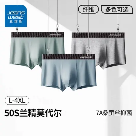 GV【莫代尔7A抑菌】真维斯新款男装桑蚕丝舒适百搭纯色男士内裤K商品大图