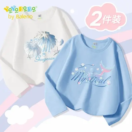 班尼路YBB系列女童长袖t恤秋款2025新款女孩纯棉打底衫儿童上衣薄图片