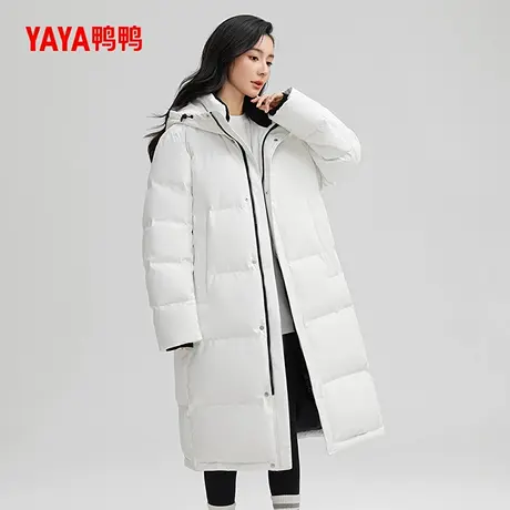 鸭鸭羽绒服女士2024年冬季新品中长款时尚纯色简约百搭保暖外套J商品大图
