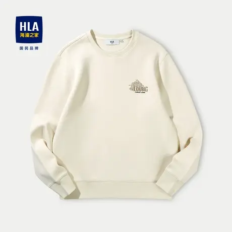 HLA/海澜之家中华龙贺岁卫衣24秋冬新加绒刺绣弹柔珠地套头上衣男图片