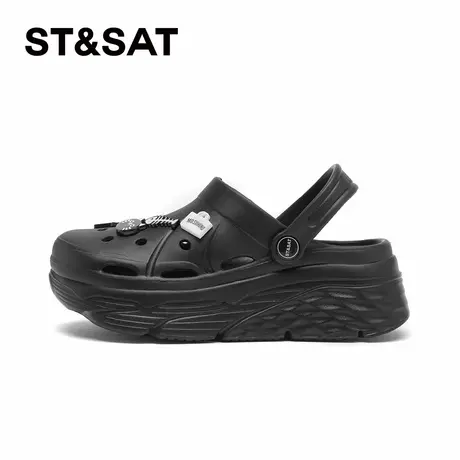 星期六洞洞鞋女鞋多巴胺百搭厚底增高凉鞋外穿拖鞋沙滩海边泡泡鞋商品大图