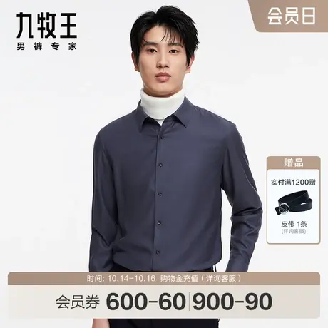 [商场同款]九牧王男装JC3C71617休闲长袖衬衫23秋新品百搭上衣SN商品大图