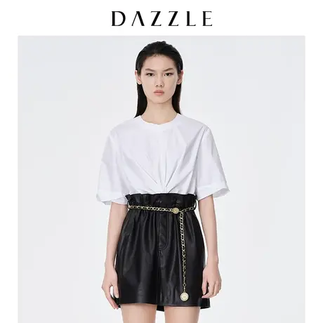 DAZZLE地素奥莱 夏季可拆式收腰衬衫连衣裙裙子套装商品大图