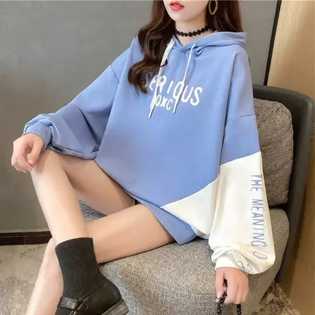 卫衣女春秋韩版宽松原宿bf慵懒风百搭薄款ins欧货大版带帽外套潮商品大图