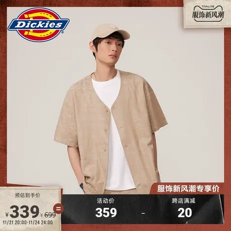 Dickies 春夏 提花纹理短袖工装衬衫休闲宽松上衣图片