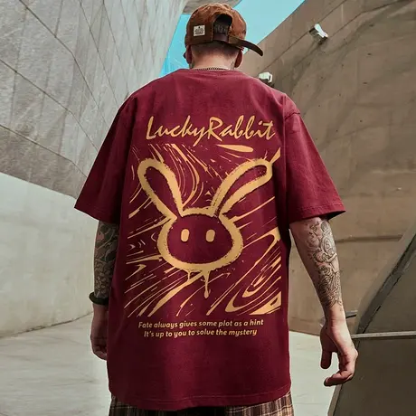 2025新年短袖男潮国潮胖子男装潮牌T恤宽松本命年大码半袖衣服夏商品大图