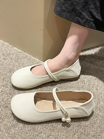 两穿单鞋女2023新款夏季软底一脚蹬玛丽珍小皮鞋法式配裙子豆豆鞋商品大图