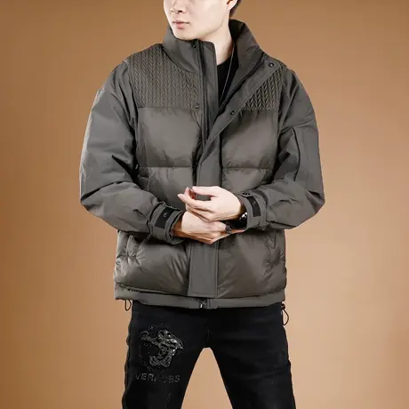 专柜高端90白鸭绒加厚羽绒服男短款冬季潮牌保暖男士羽绒服外套图片