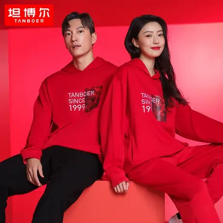 坦博尔2024新款爆款早春卫衣情侣装男女同款连帽时尚休闲上衣商品大图