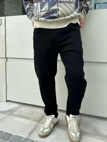 DAEVU春秋新款黑色水洗大号潮胖子弹力小脚加肥加大码男士牛仔裤商品大图