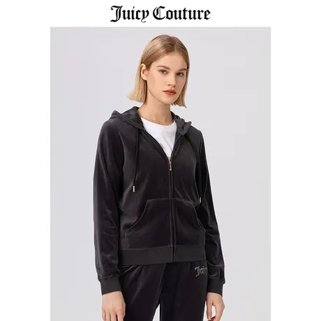 Juicy Couture橘滋外套女春季新款美式卫衣天鹅绒运动宽松夹克图片