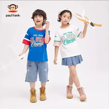 大嘴猴男女童装短袖t恤2023年夏季新品半袖中大儿童纯棉上衣体恤商品大图