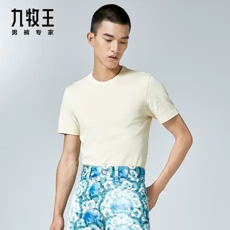 [时尚秀款]九牧王男装短袖T恤夏季新款纯棉舒适短袖上衣男DN图片