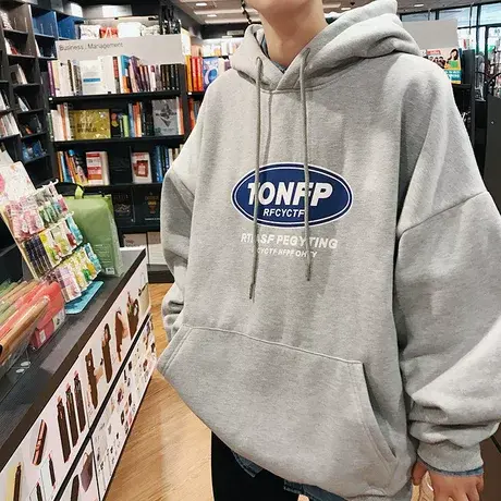 港风加绒卫衣女学生韩版潮流宽松ins连帽ulzzang原宿嘻哈cec外套商品大图