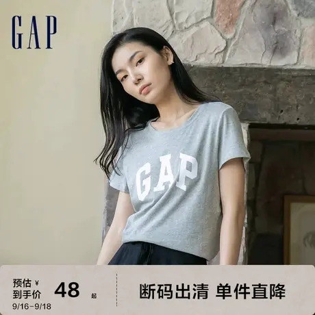 【断码特价】Gap女装LOGOT恤纯棉修身辣妹风夏季运动休闲上衣图片
