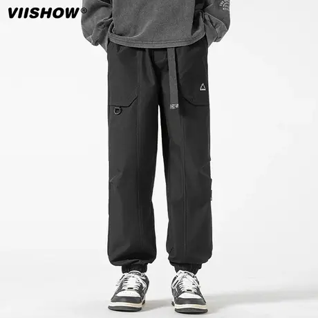 VIISHOW裤子男春秋季2023新款潮牌休闲长裤宽松束脚工装运动卫裤商品大图
